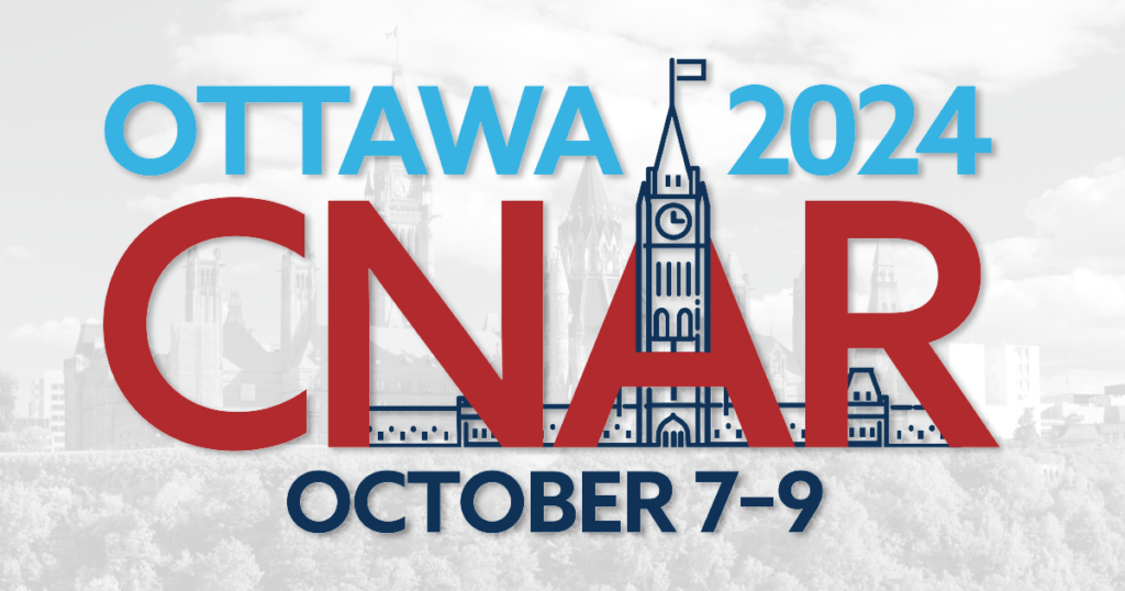 Logo from the Canadian Network of Agencies of Regulation (CNAR) 2024 conference, held in Ottawa, Ontario from October 7 to 9.